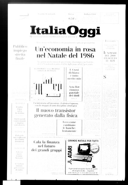 Italia oggi : quotidiano di economia finanza e politica